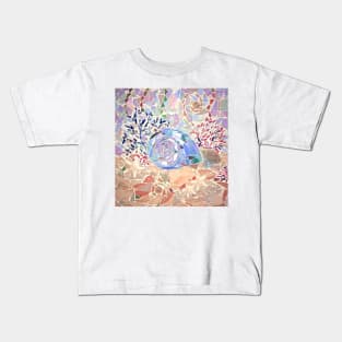 Coral and Seashell Mosaic Kids T-Shirt